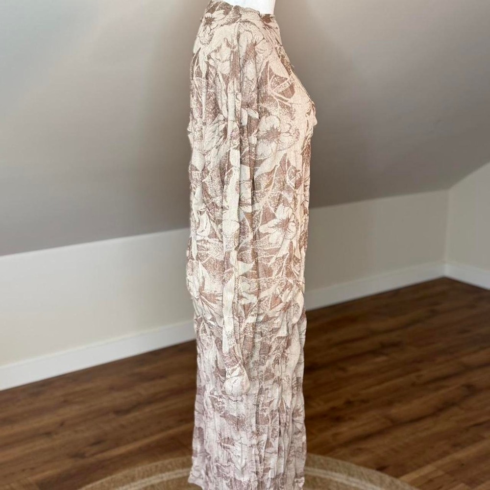 ZARA Practical Magic Floral Maxi Dress Brown Boho Witchy Cottagecore - Picture 2 of 8